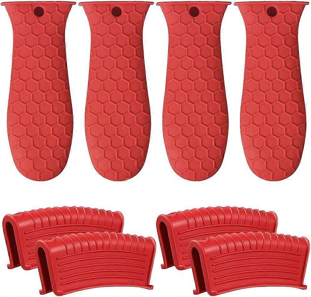 8-Pack Cast Iron Handle Covers, Silicone Hot Handle Holder, Auxiliary Handle