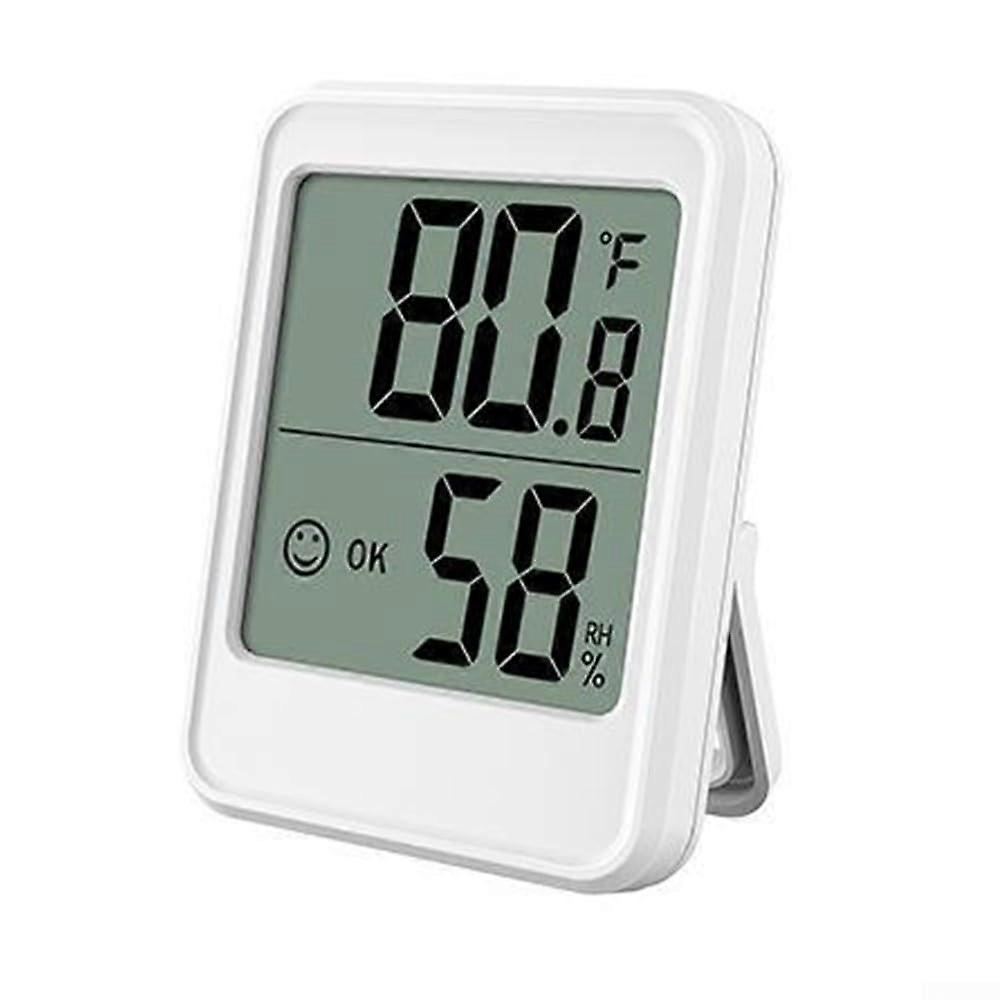 Room Temperature and Humidity Digital Monitor With Large Display, Clear Readability, Reminder Lights, White