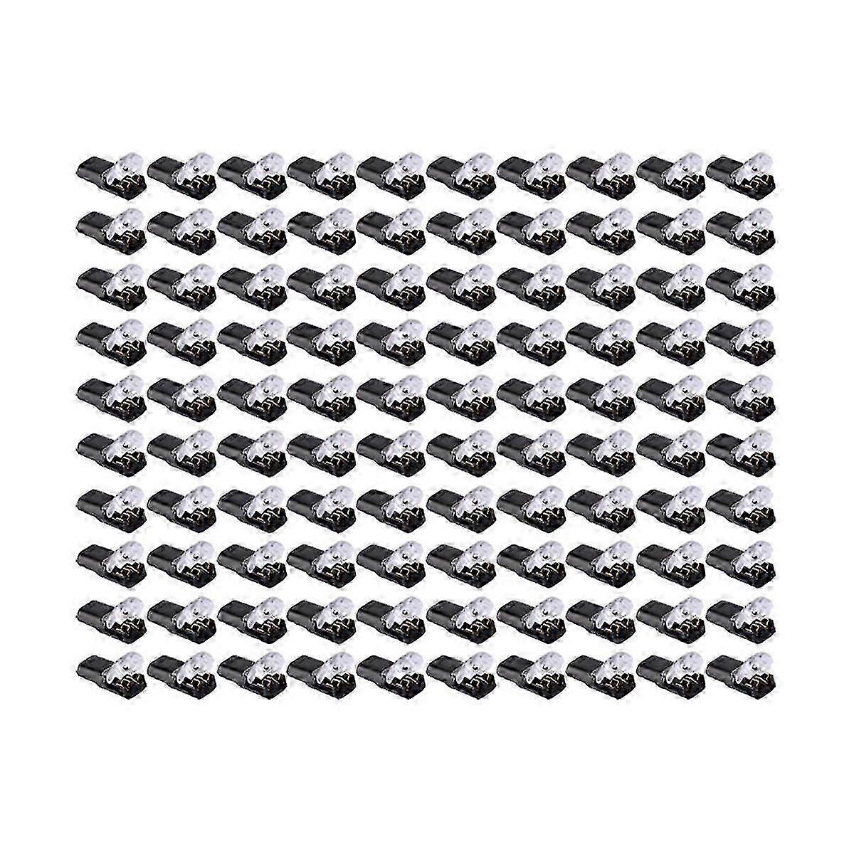 100pcs Double-wire Plug-in Connector, Pluggable Led Wire Connectors Buckle Fast Connect Low Voltage