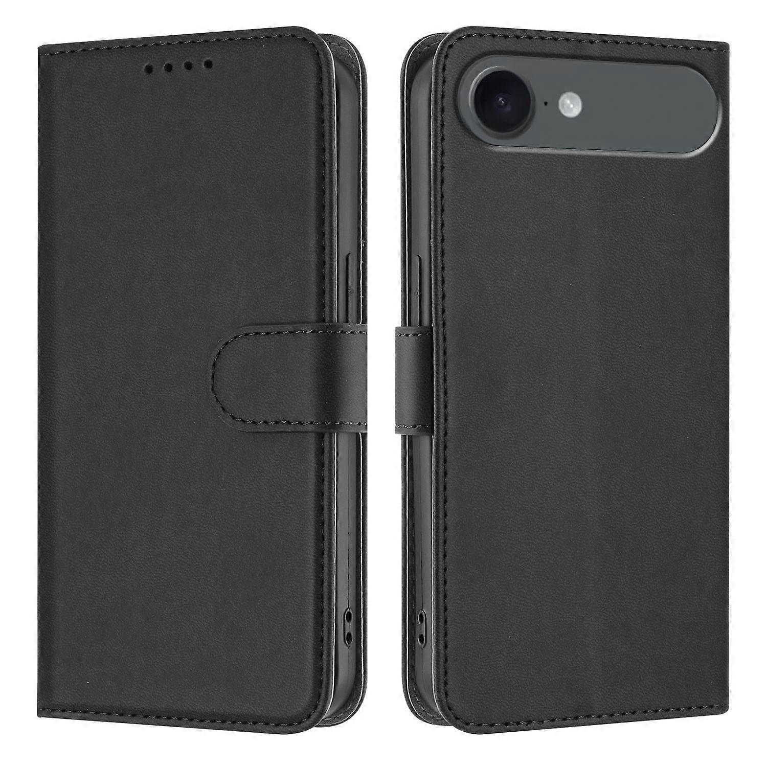 Compatible For iPhone 17 Air Leather Case Solid Color Phone Cover with Wallet