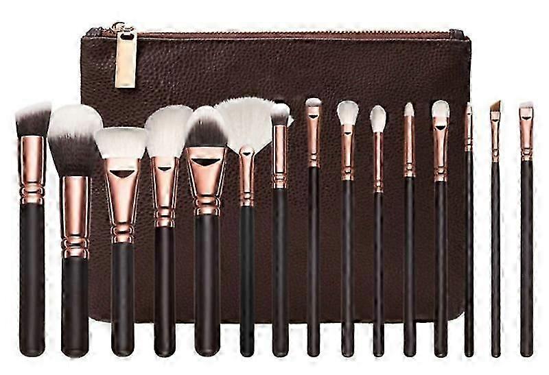 professional 15 piece makeup brush set with storage
