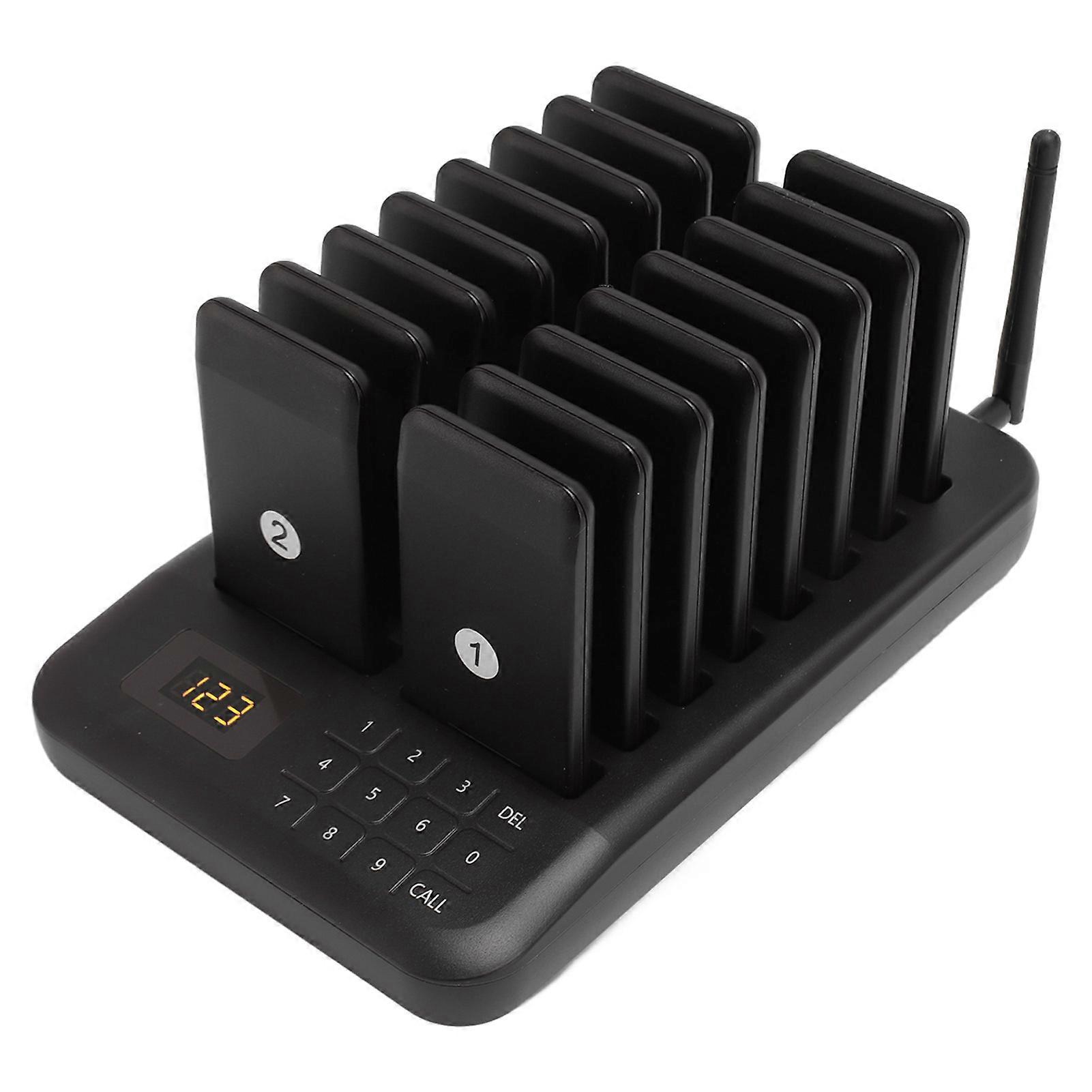 Wireless Guest Calling System 1-16 Pagers 800m Range EU Plug