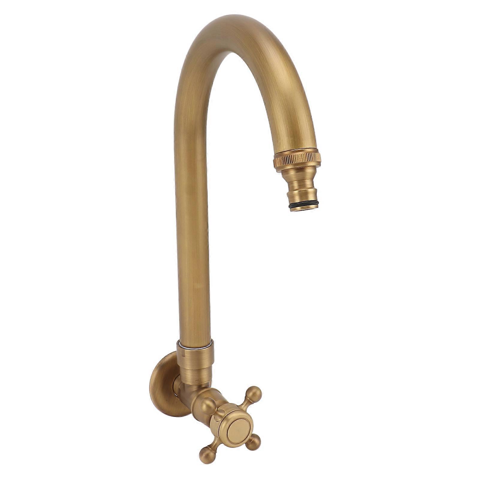 Antique Copper Outdoor Faucet 360° Rotation Thin Mouth 711g