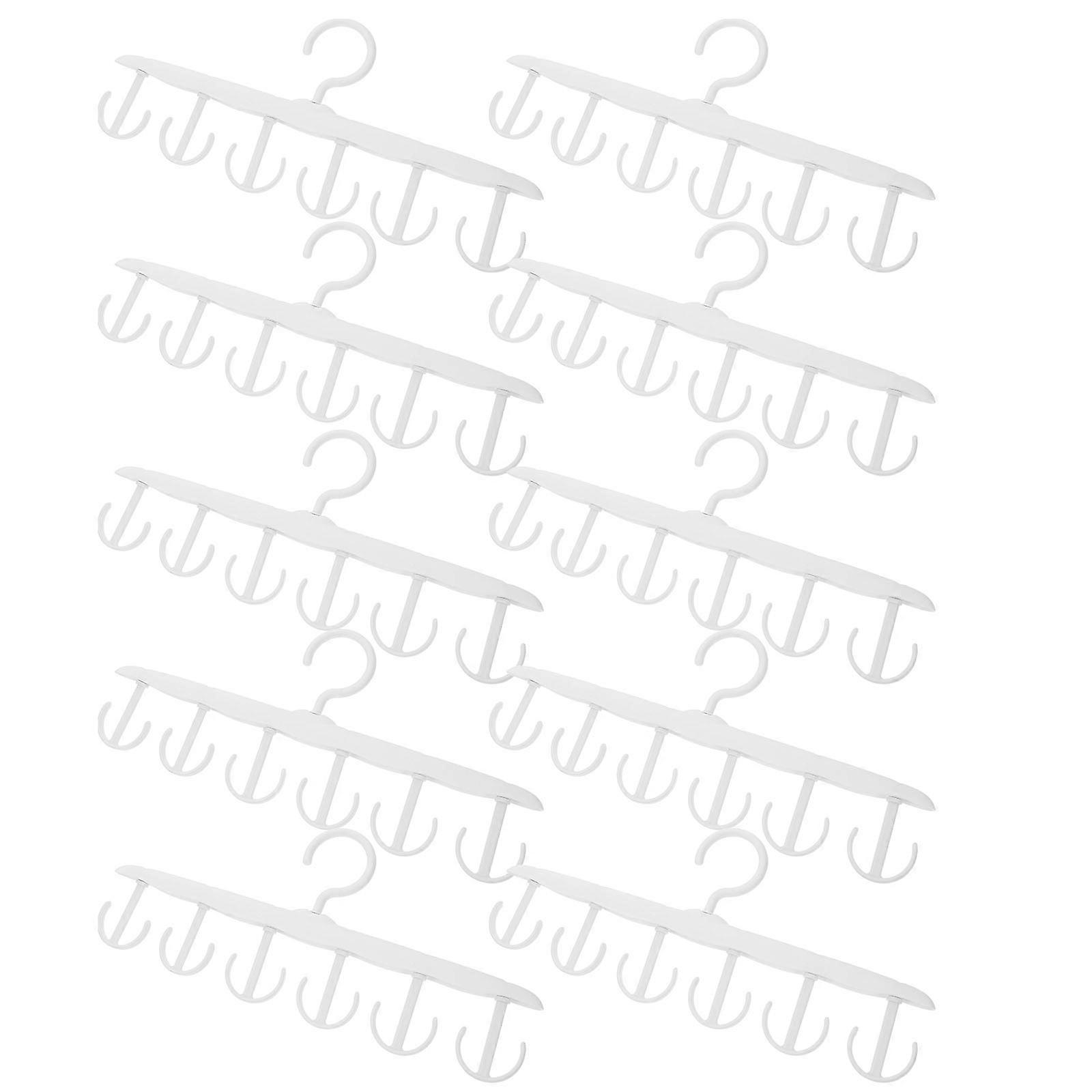 Closet Organization Coat Hanger With Hook Shape Simple Design Home Office Space Saving 10Pcs White