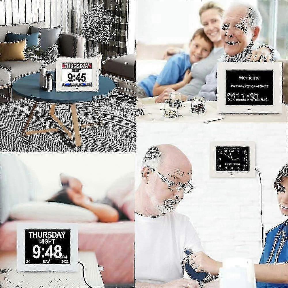 Large display clock for dementia care with calendar