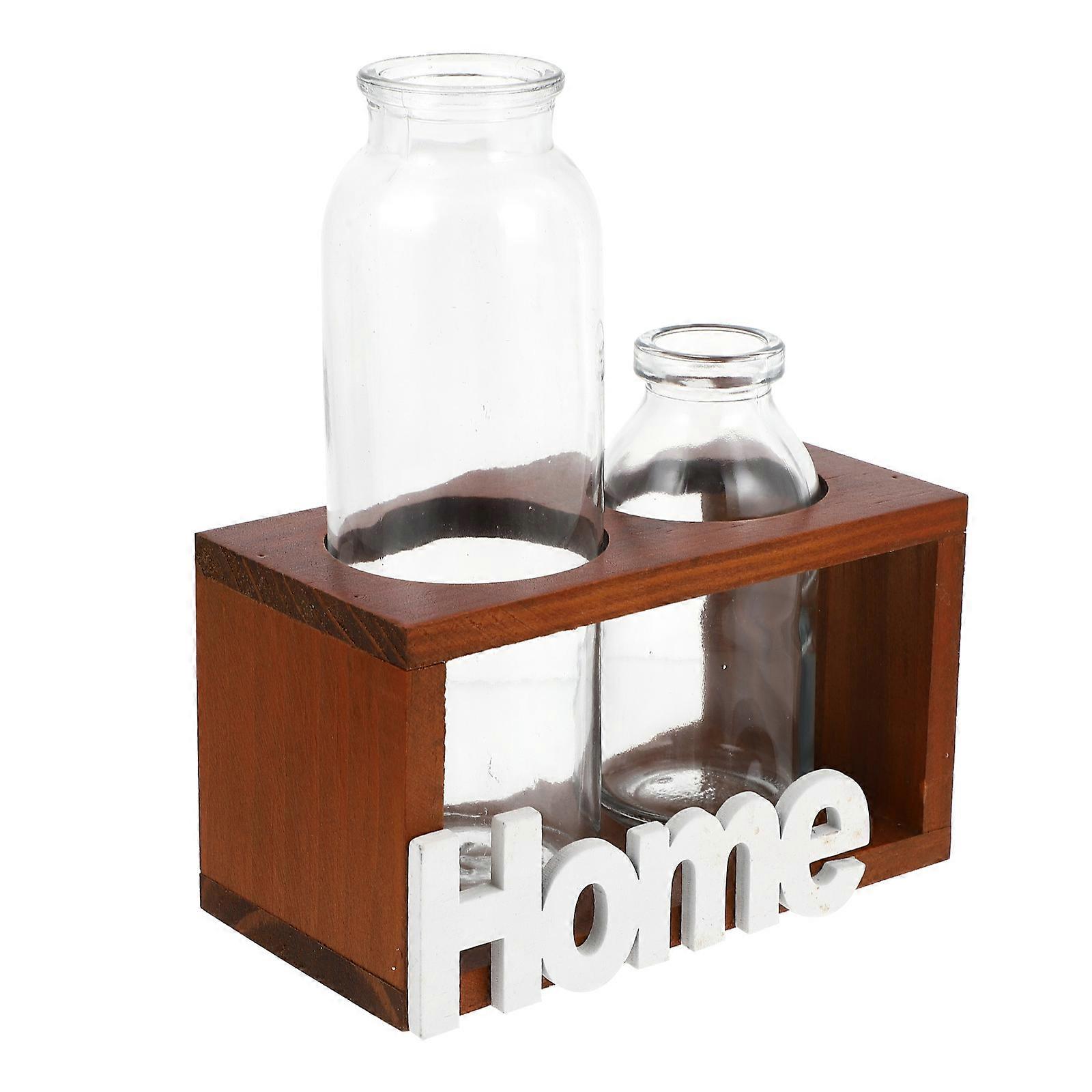 Glass Flower Vase Decorative Hydroponics Planter for Storage 1Pcs Brown