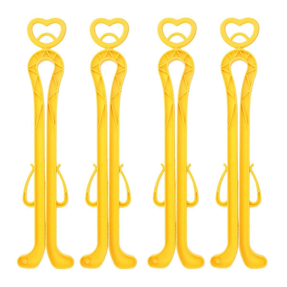 Durable Plastic Boot Shapers with Side Clips for Shoes Storage 4 Pieces Set Total Length about 35cm