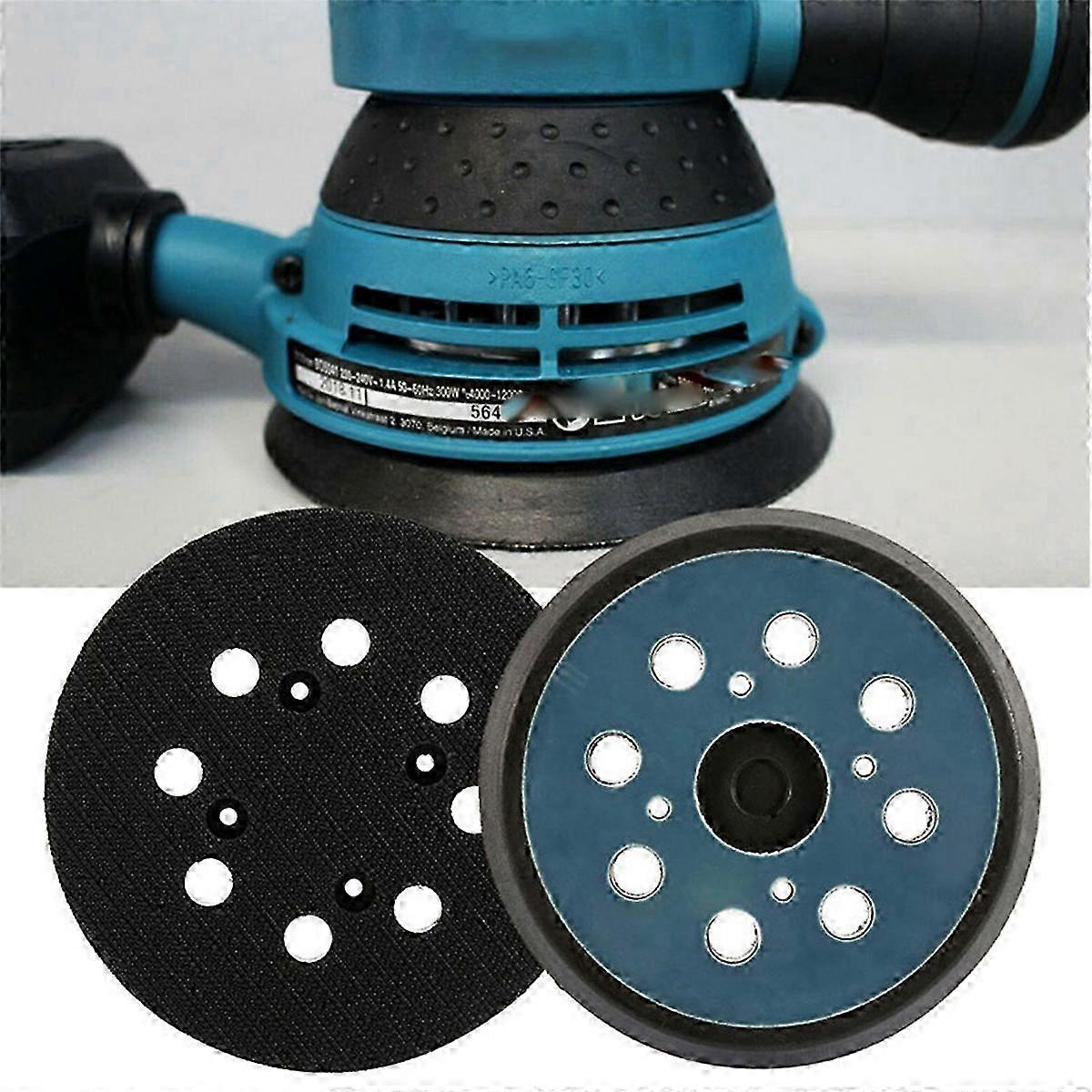 2-Pack 8-Hole 125mm Hook and Loop Sanding Backing Pad for Orbital Sander Discs, Backup Stick-On Pad
