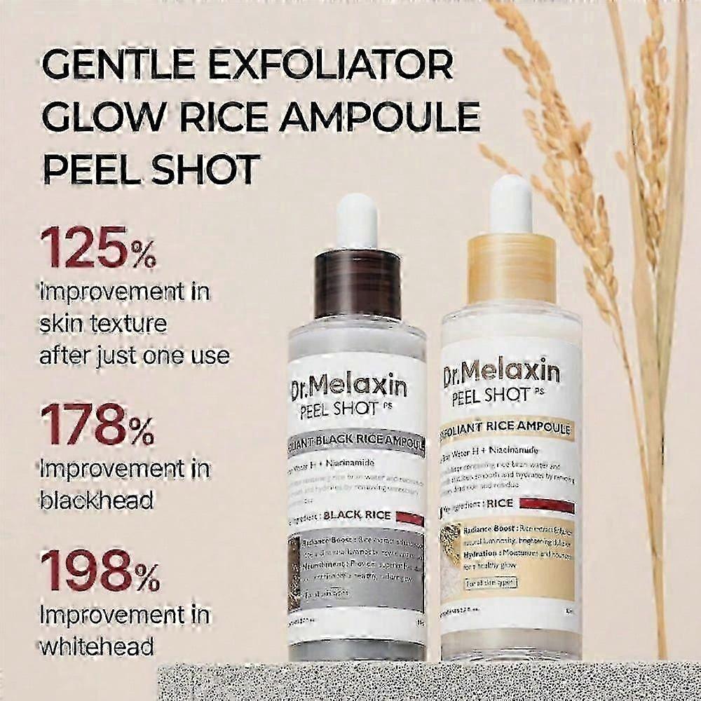 Dr.Melaxin PEEL SHOT GLOW EXFOLIANT RICE AMPOULE (WHITE RICE/BLACK RICE)