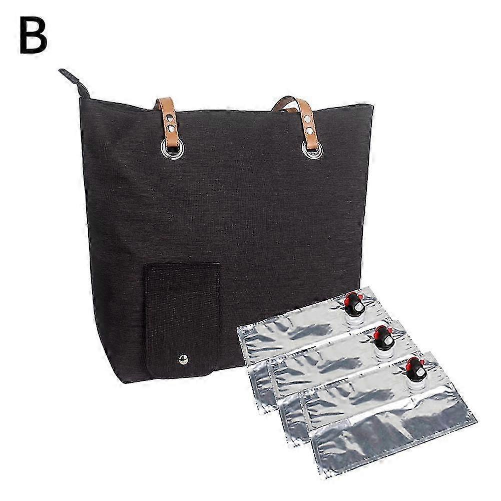 Insulated wine bag for beach camping with thermal ice pack