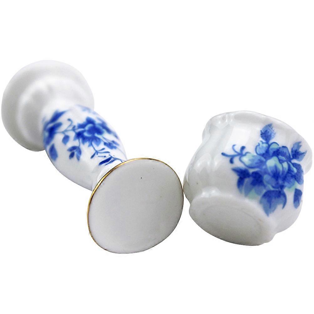Mini House Vase Model for Decor 3Sets of Miniature Ceramic Roman Pillar Vases