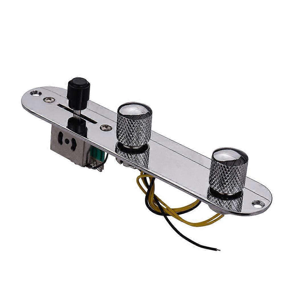 Tele Style Guitar Control Plate Panel with 3 Knobs Silver 16x5x3.2cm