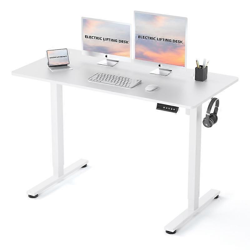 Elektrisch in hoogte verstelbaar bureau 120 x 60 cm 70 cm-116 cm 80 kg wit