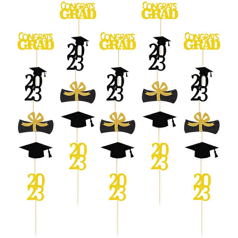 Graduation Cake Decorations Doctor Hat Insert Card for 25Pcs Dessert Picks