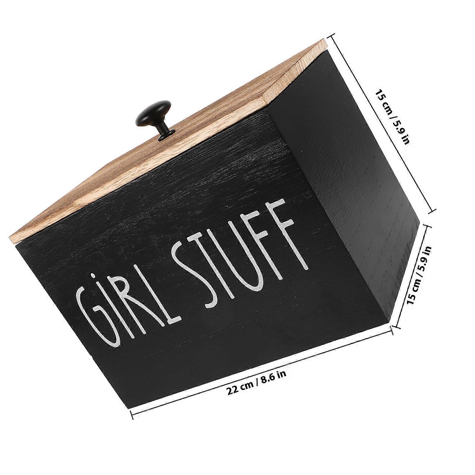 Cotton Pad Holder Wooden Storage Box for Storage Use Organizer