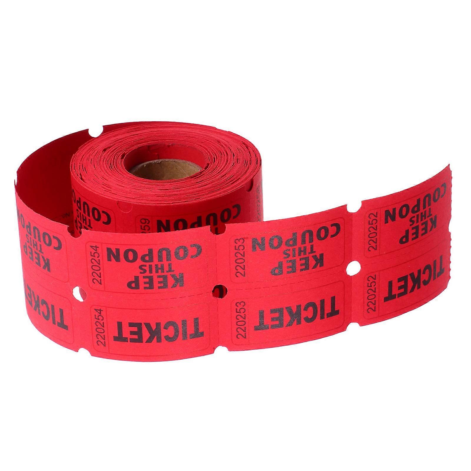 Red Raffle Tickets Paper Roll for Party Use with 500Pcs Event Tickets