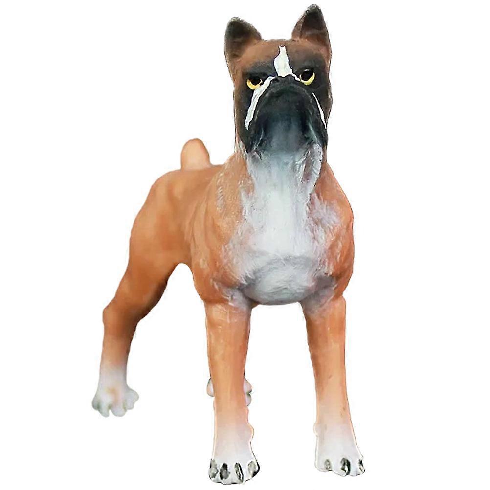 Dog Statue Standing Puppy Model for Decoration Tabletop 2Pcs Brown