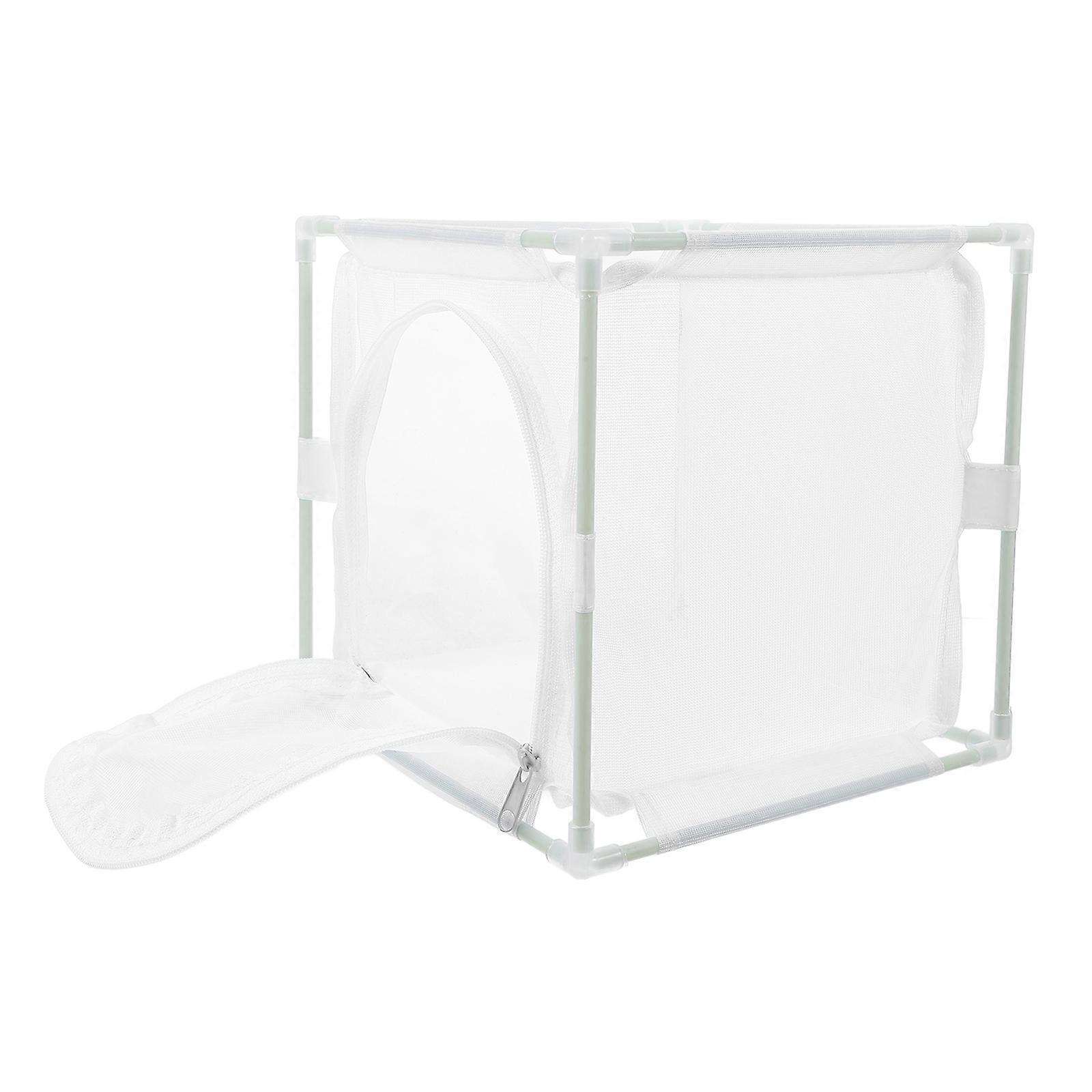 Butterfly Enclosure Mesh Cage with Zipper for Breeding White