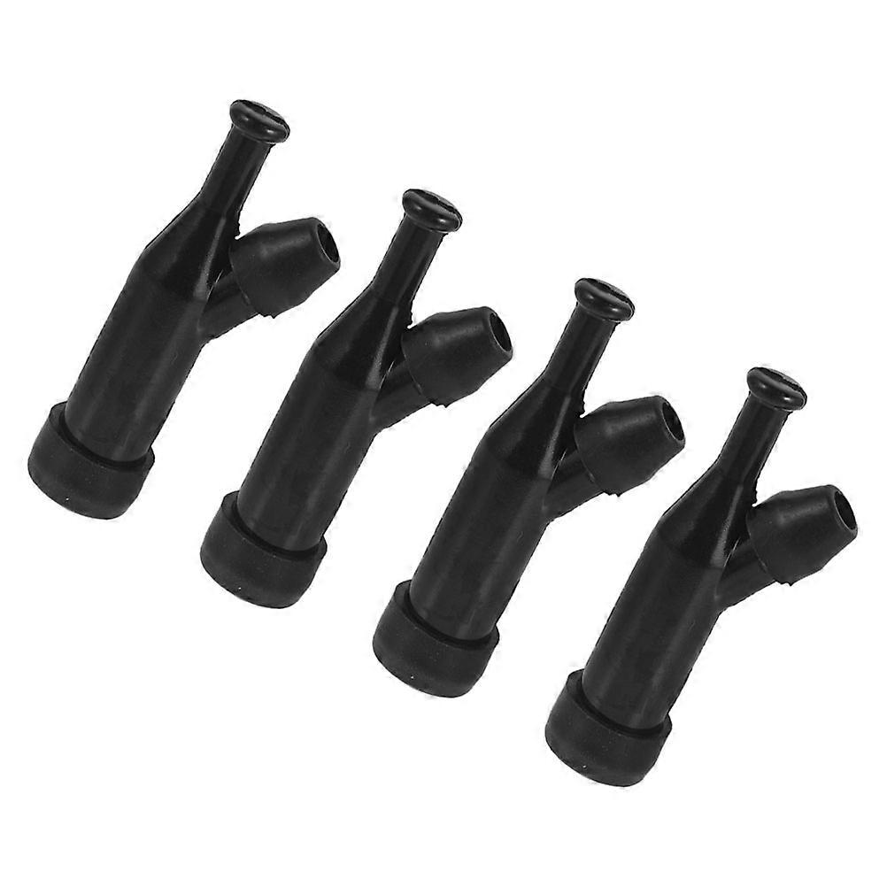 Black Plastic High Voltage Generator Spark Plug Cap Set for Automotive 4Pcs