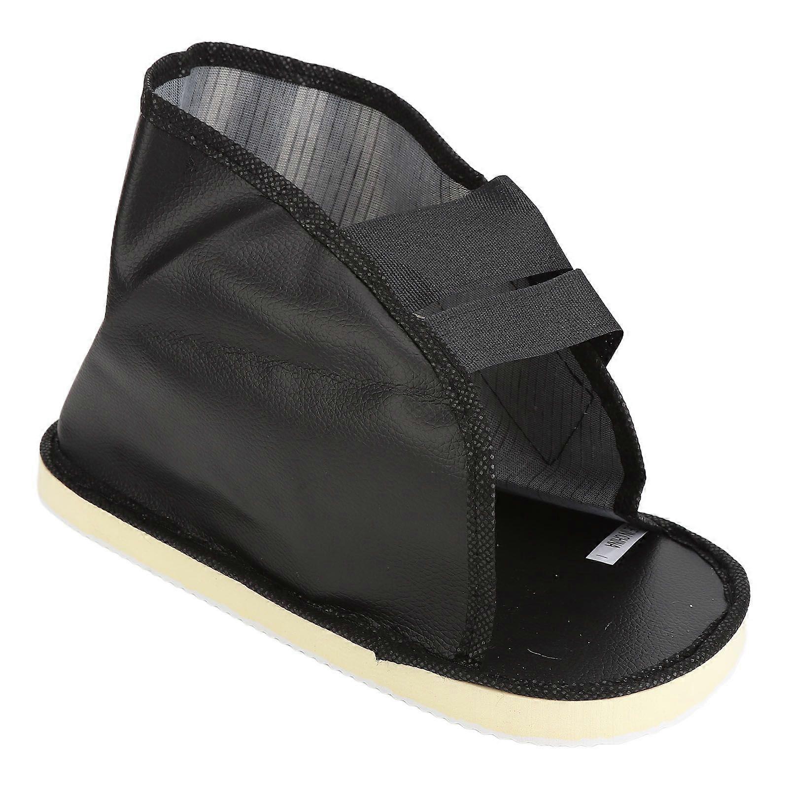 Cast Shoe Prevent Slip Shock Absorbing Adjustable Faux Leather Post Operative Shoe for Swollen Broken Foot Toe M