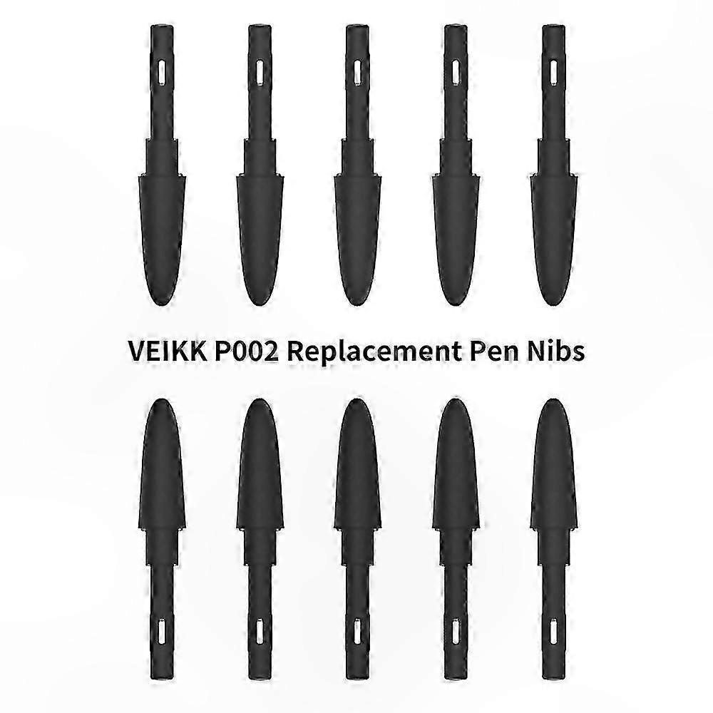 VEIKK P002 10pcs Replacement Pen Nibs, Battery-Free Stylus, Wear-Resistant for VEIKK A50 A15 A15Pro Graphics Tablets