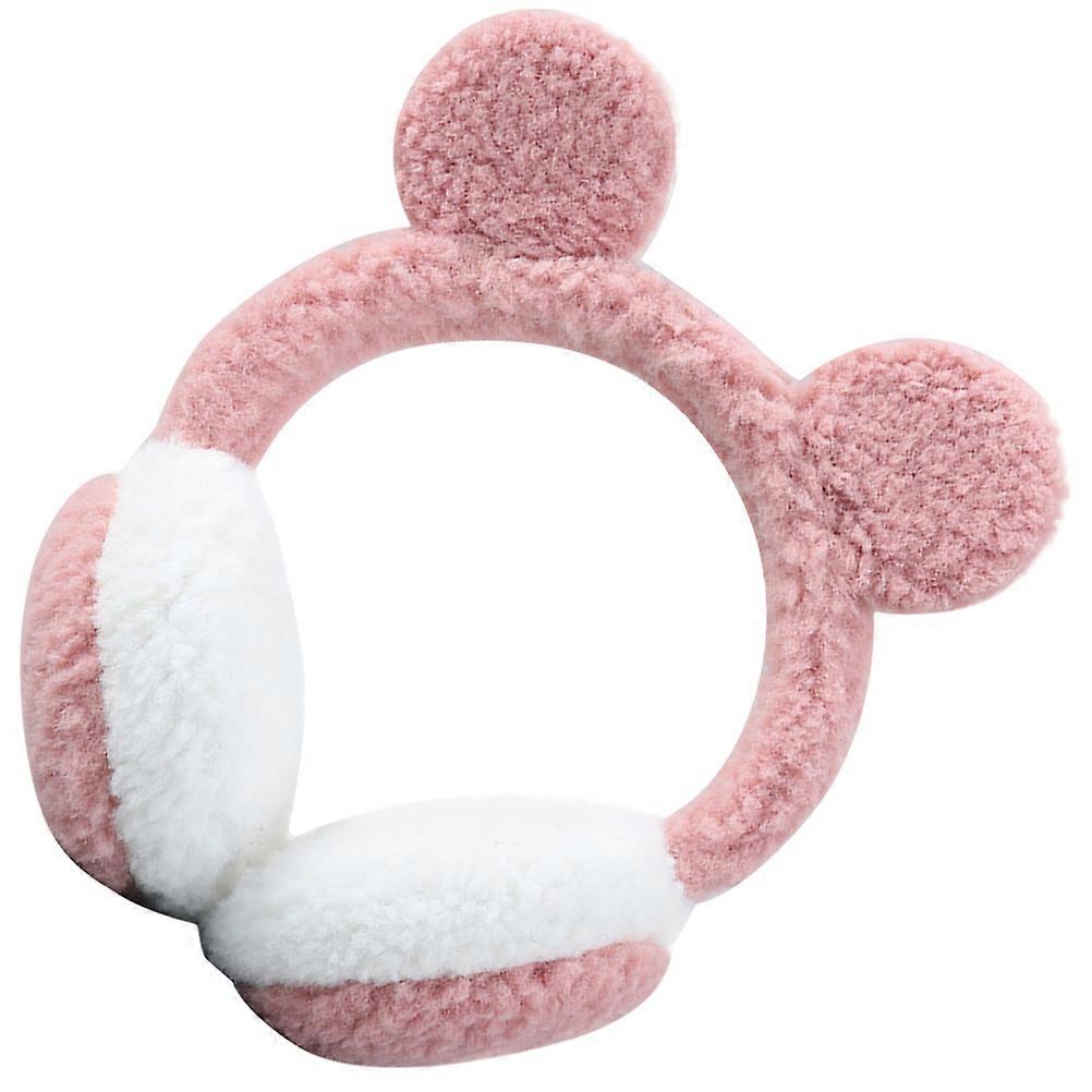 Plush Ear Muff Headband for Cold Weather Protection 2Pcs Pink