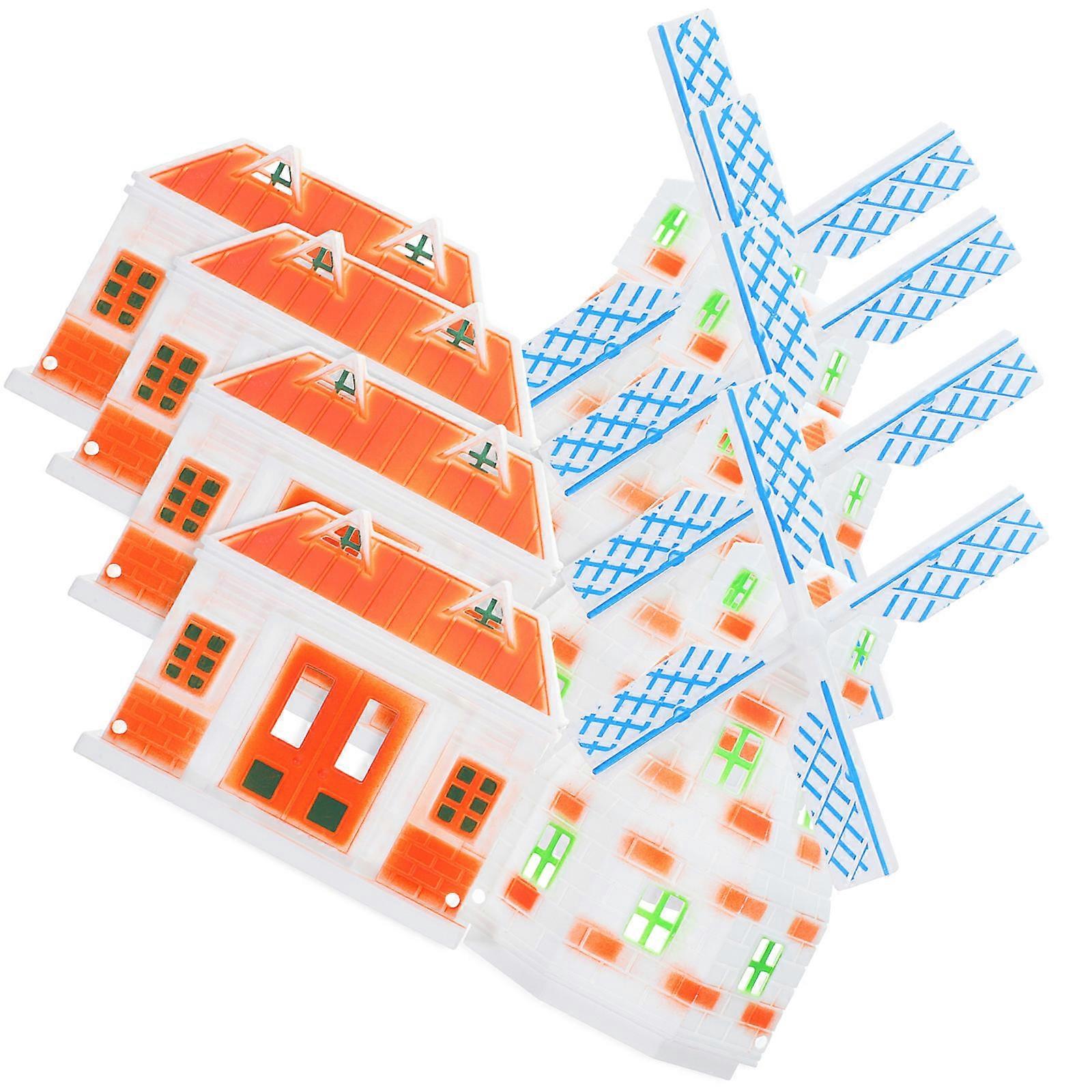 Miniature Windmill House Plastic Decor for Decoration 12Pcs Set