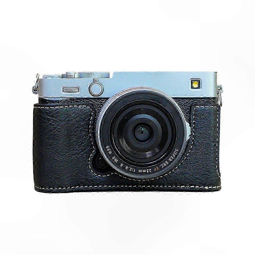 Handmade Leather Camera Case with Insert for Mirrorless Camera, Compatible with X-E5 Model, Half Cover Protection