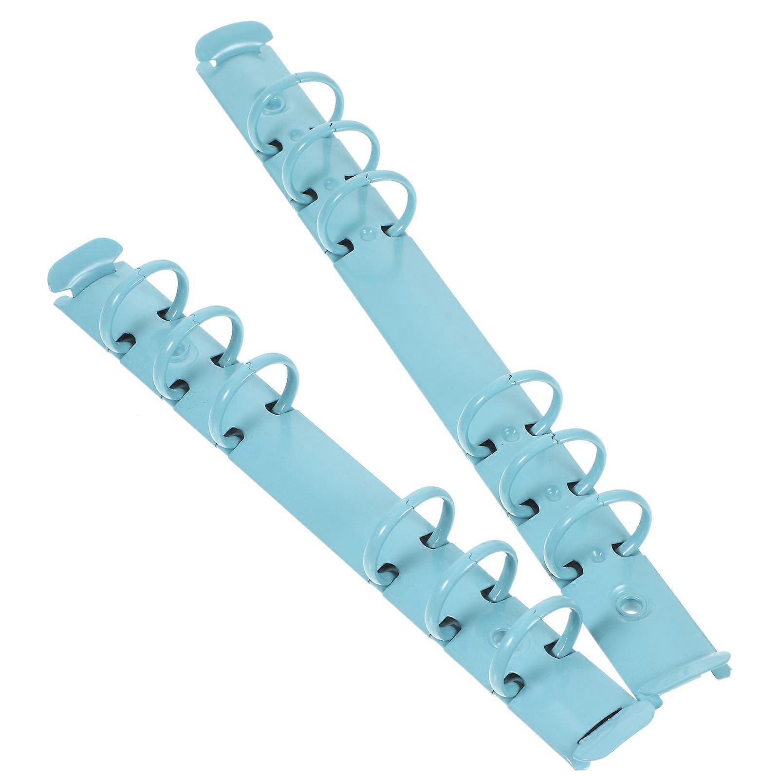 Binder Clips Segmented Spine Binding Clips 22.50X2.00X2.20CM Blue Aluminum Alloy DIY Making 2Pcs