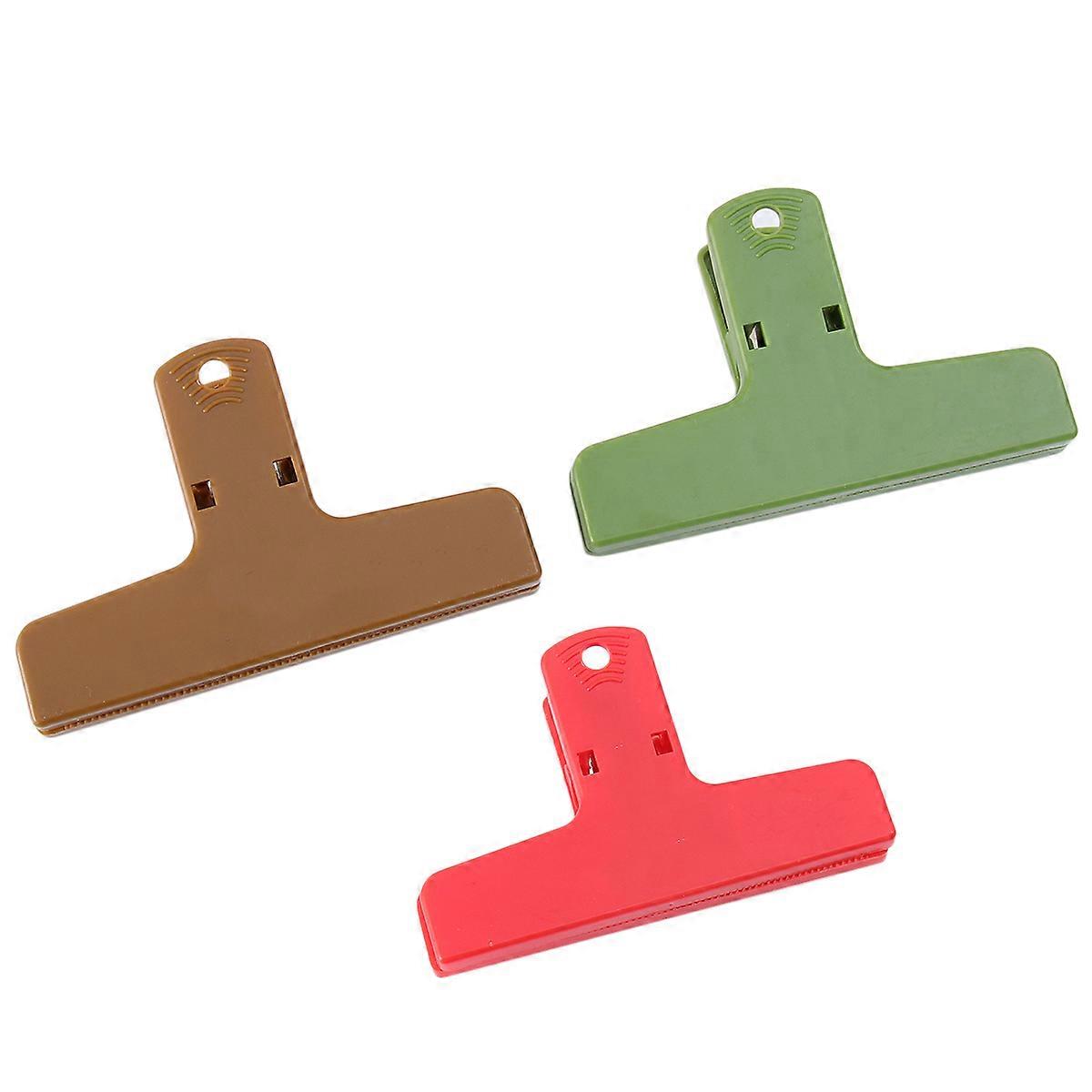 Small Plastic Clips Bill Clips Office Use Home Use Assorted Color Function Fixing Cards 3Pcs