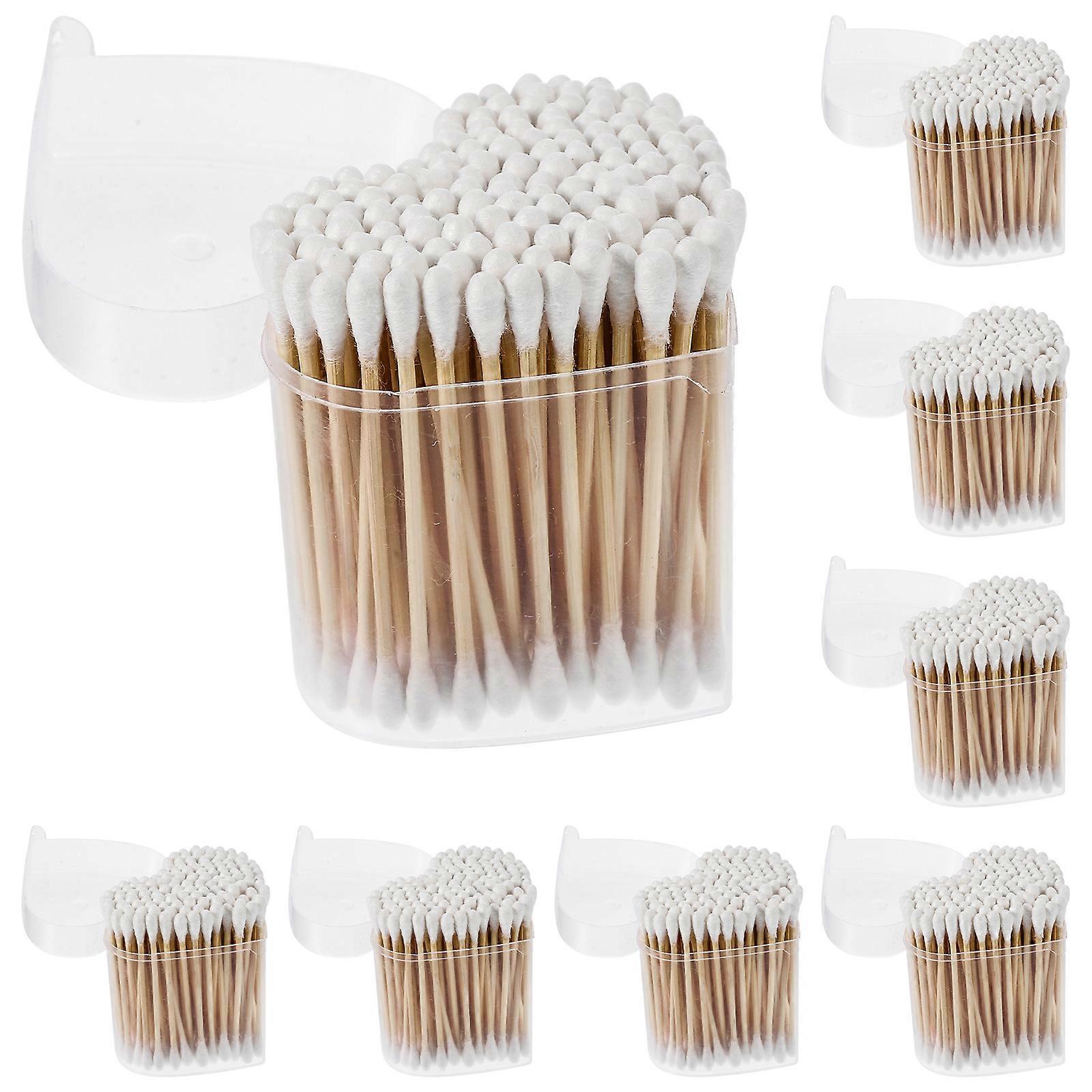 Disposable Swabs Face Cleaning Swabs Heart Shaped Wood Material 8 Boxes 1200Pcs
