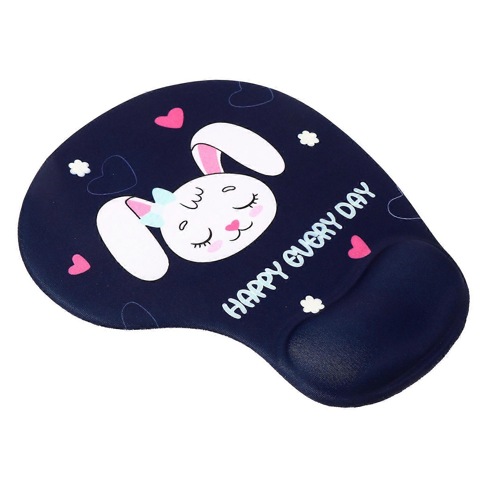 Mouse Pad Wrist Support Mouse Pad for Wrist Rest 1Pcs Comfortable Blue Cartoon