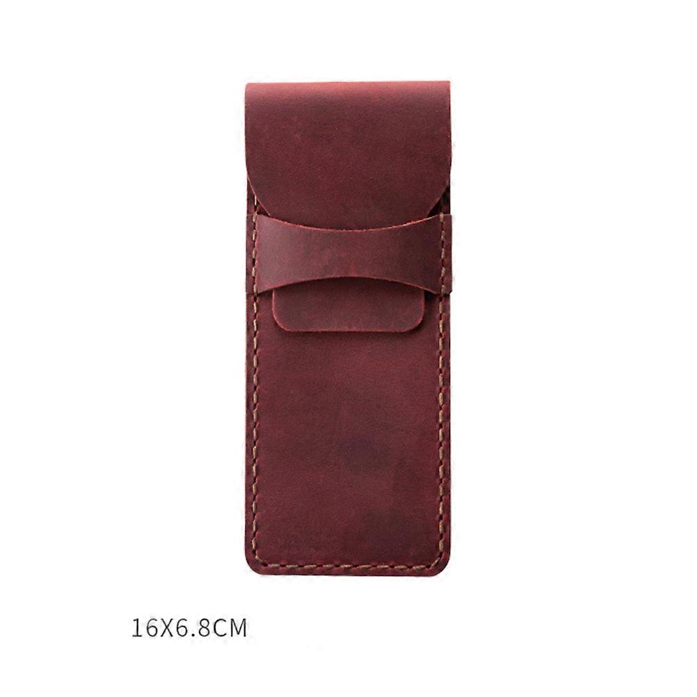 Handmade Dark Red Pencil Pouch For University Students With Protective Features 1Pack