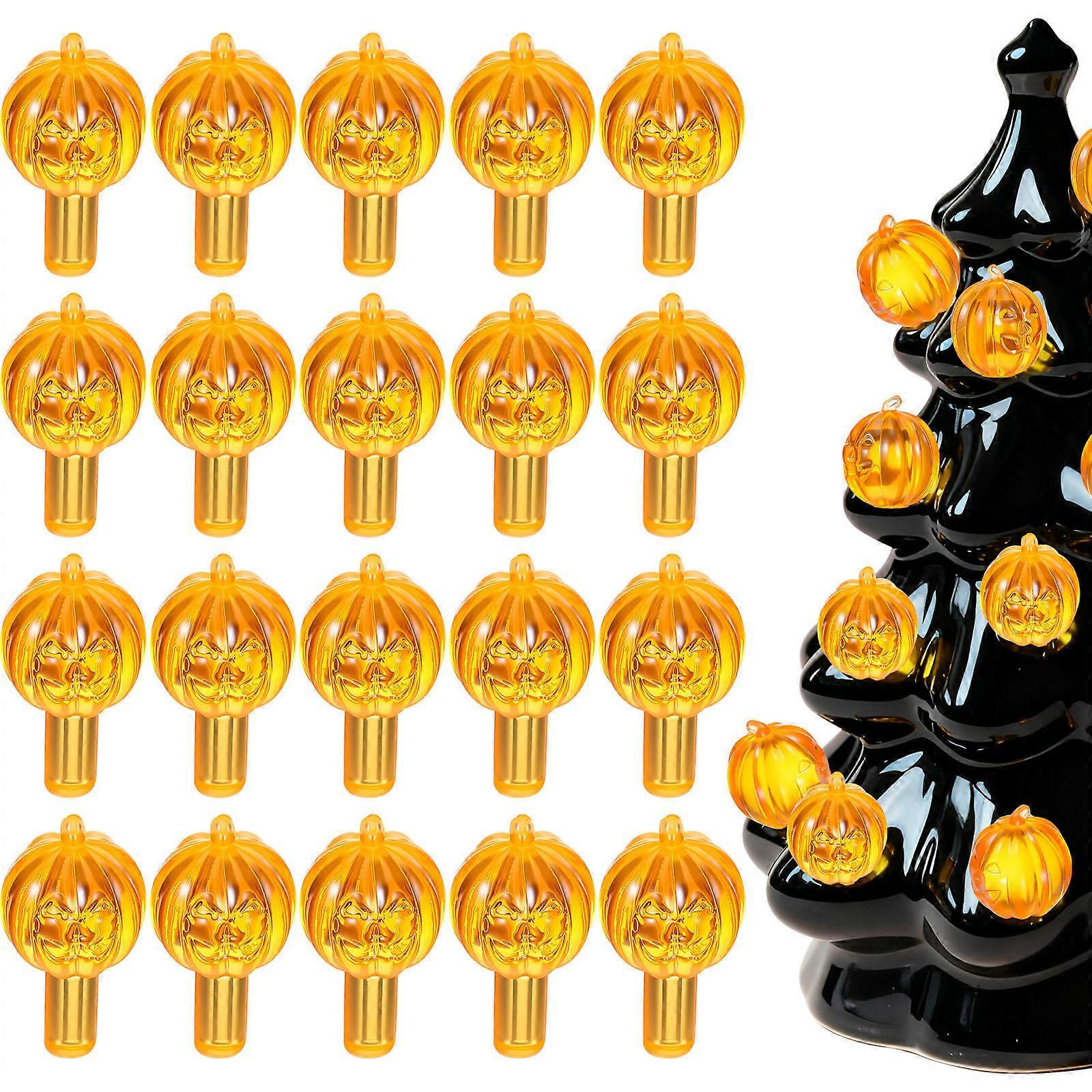 Ceramic Tree Light Bulbs 300 Pcs Designed For Halloween Celebrations And Indoor Use In Bright Orange Color With Replacement Functionality