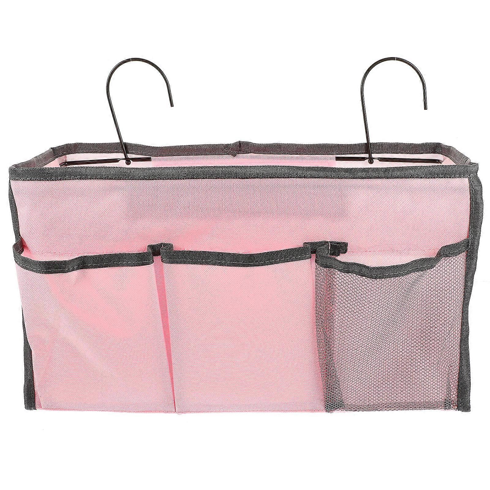 Pink Dormitory Hanging Storage Bag for Storage 2Pcs Bedside Organizer