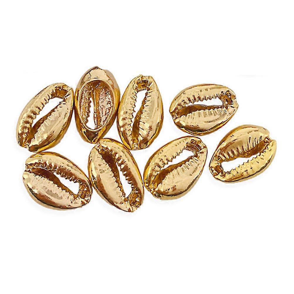 Cowrie Shells Golden Electroplated Shell Beads for Craft Making 50Pcs