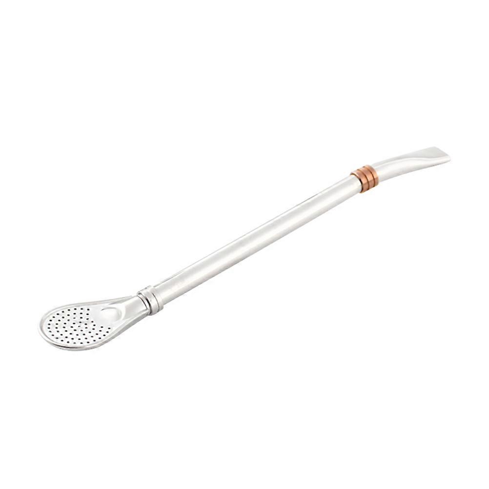 Rose Golden Strainer Spoon for Drinking with Detachable Straw 3Pcs