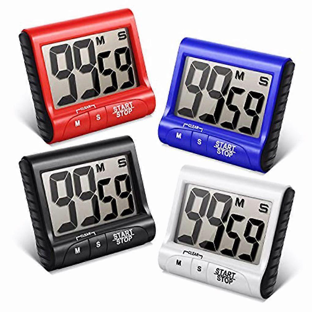 4 Pieces Kitchen Timer Digital Kitchen Cooking Timers Visual Timer Magnetic Clock for Cooking Digital Timer Digital