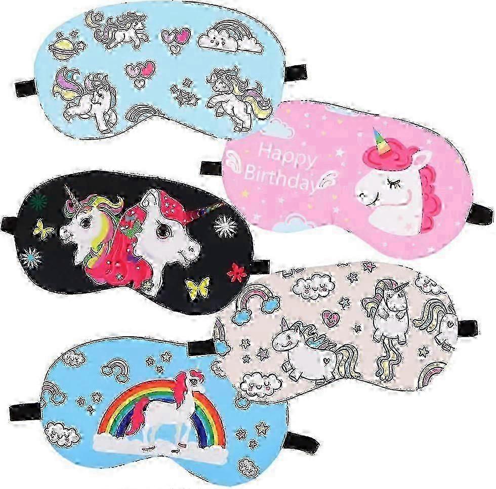 Set of 5 Unicorn Sleep Masks - Lightweight and Comfortable Eye Masks for Better Sleep in British Homes