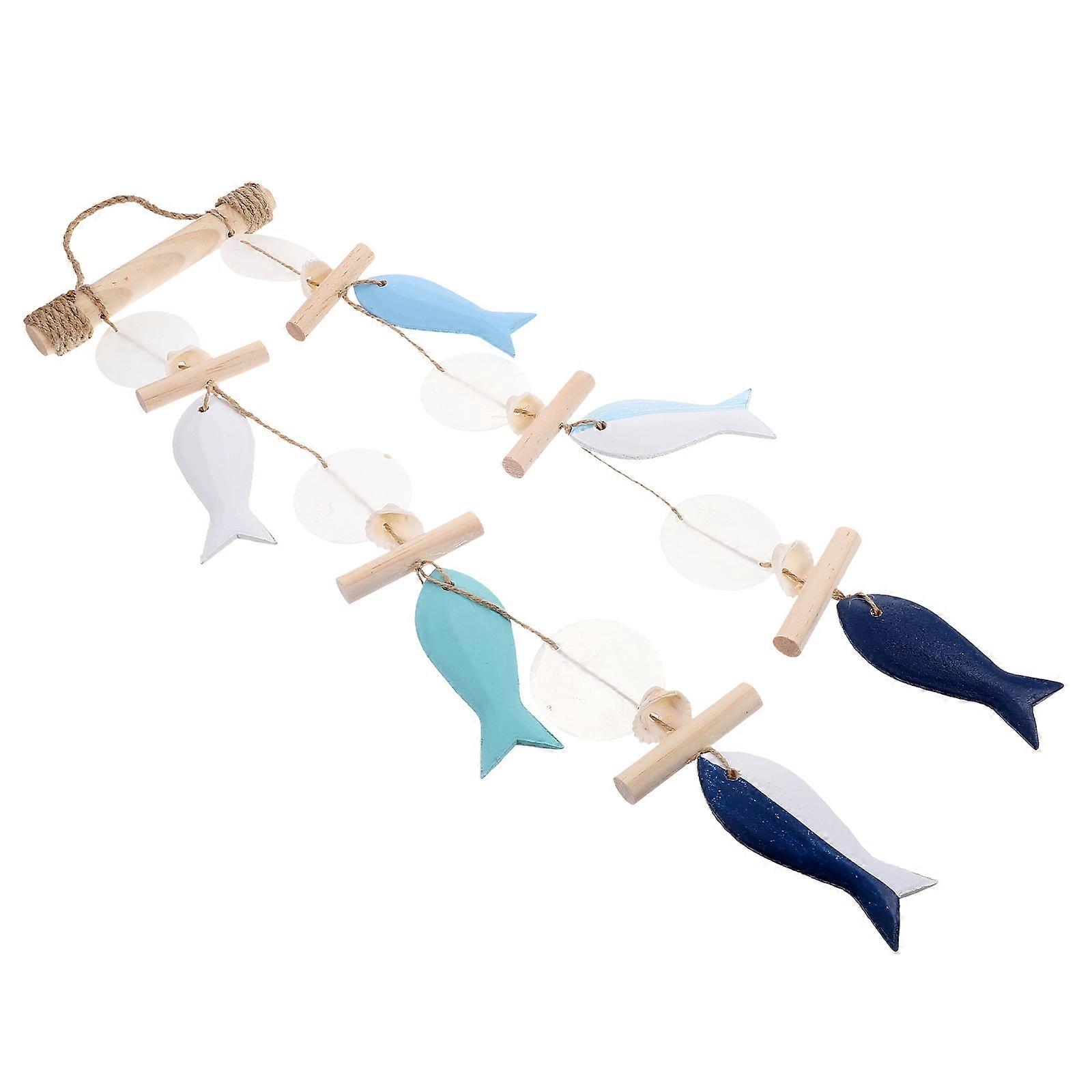 Mediterranean Hanging Wind Chime Pendant for Decor 5Pcs Fish Seashell Decor