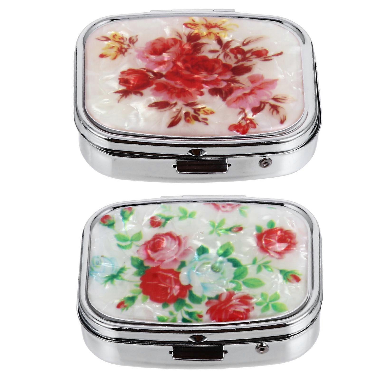 Portable Medicine Dispenser Case for Storage 4Pcs Pill Organizer Box Assorted