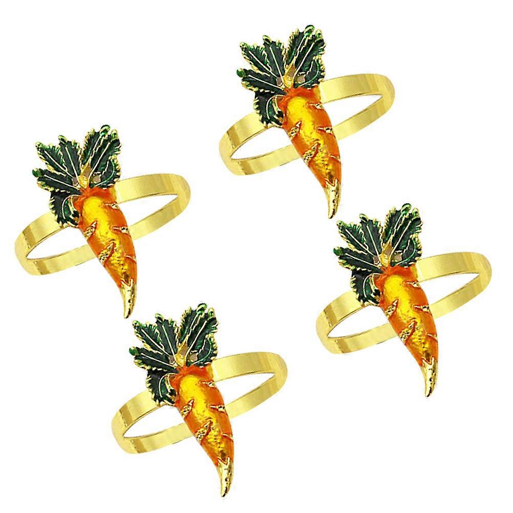 Napkin Ring Easter Carrot Napkin Buckles for 12Pcs Table Accessories