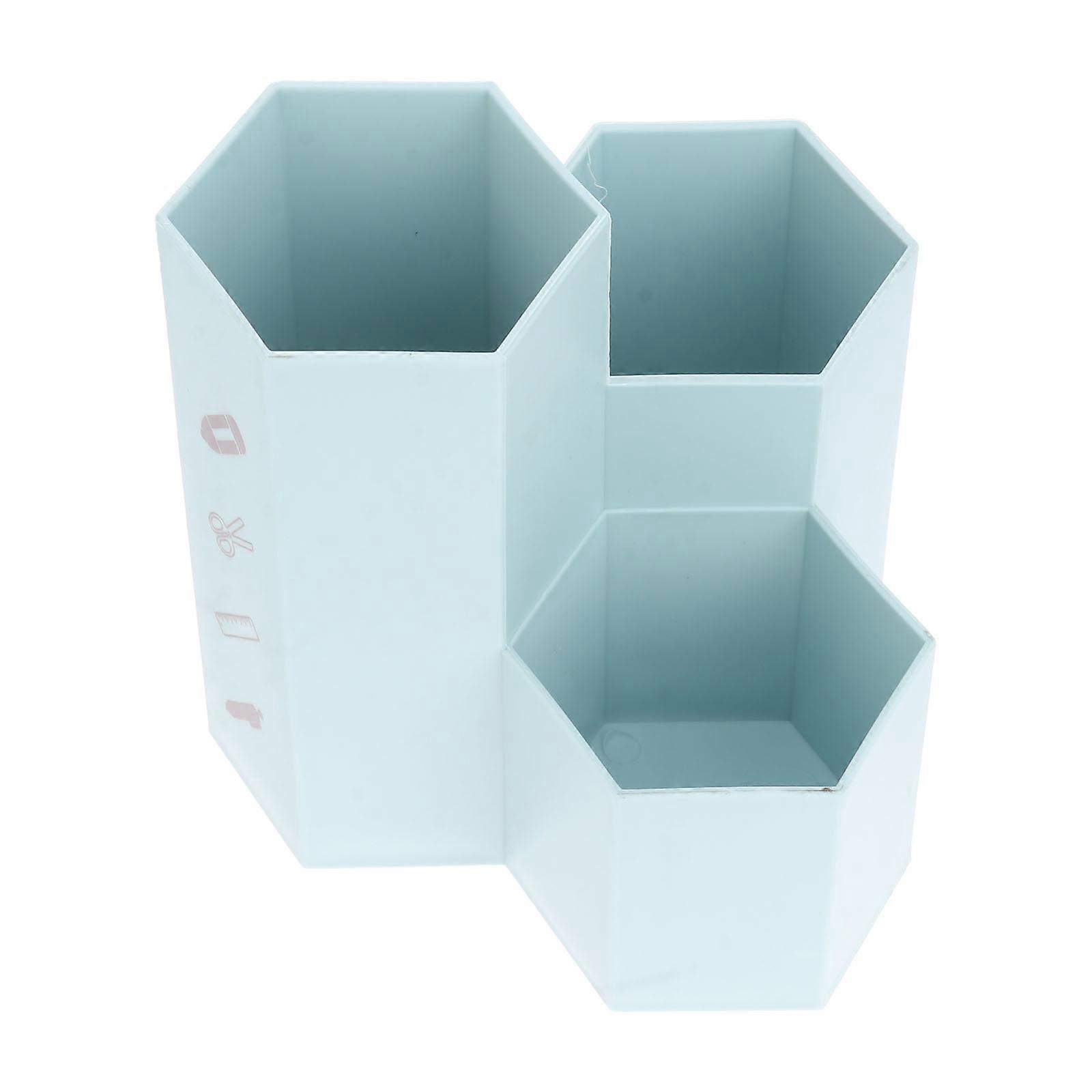 Plastic Pen Holder Desktop Storage Box for Holding Pen Use 2Pcs Hexagonal Pencil Pot