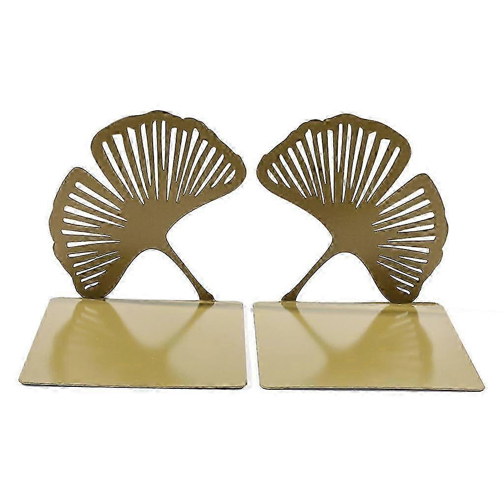 Ginkgo Leaf Book Stand Lshaped Foldable Metal Book Holder Office Book Stand with Creative Book Block and Clip