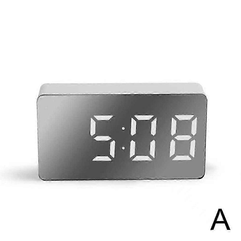 25-26 Mini LED Mirror Clock Electronic Digital Travel Clock Practical Clock Portable