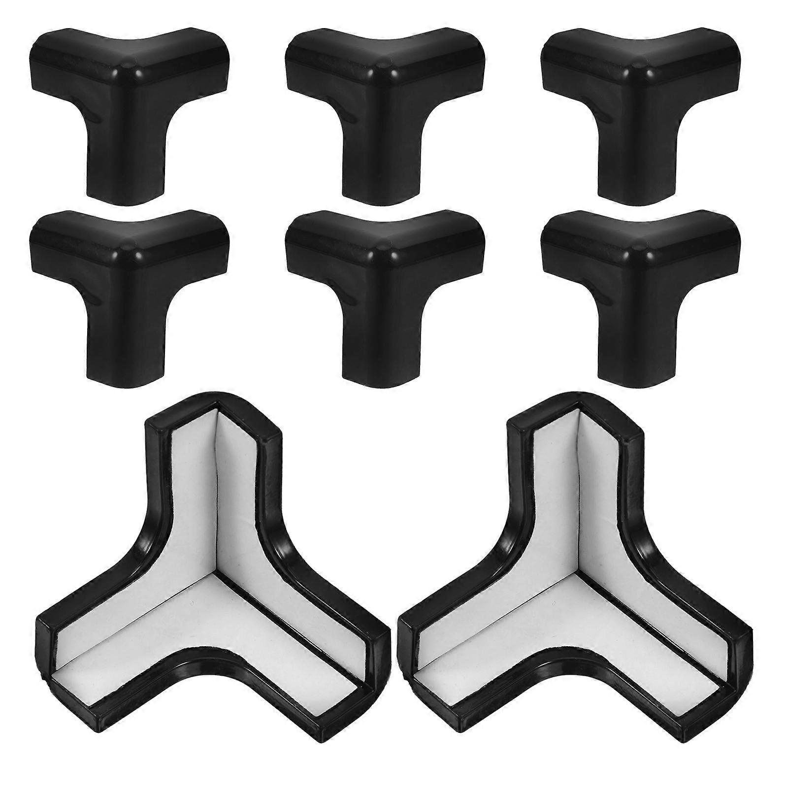 Table Corner Protective Cover For Child Safety 8Pcs Black Edge Guards Versatile Application In Homes