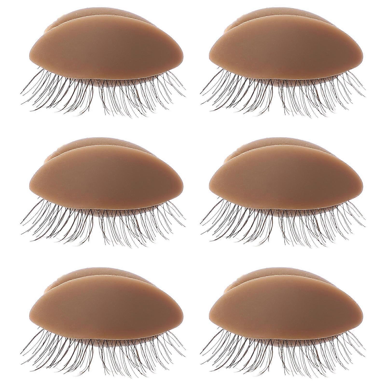 Lash Extension Supplies Practice Model Eyelid Replacement Coffee 3 Pairs Durable Training Tool