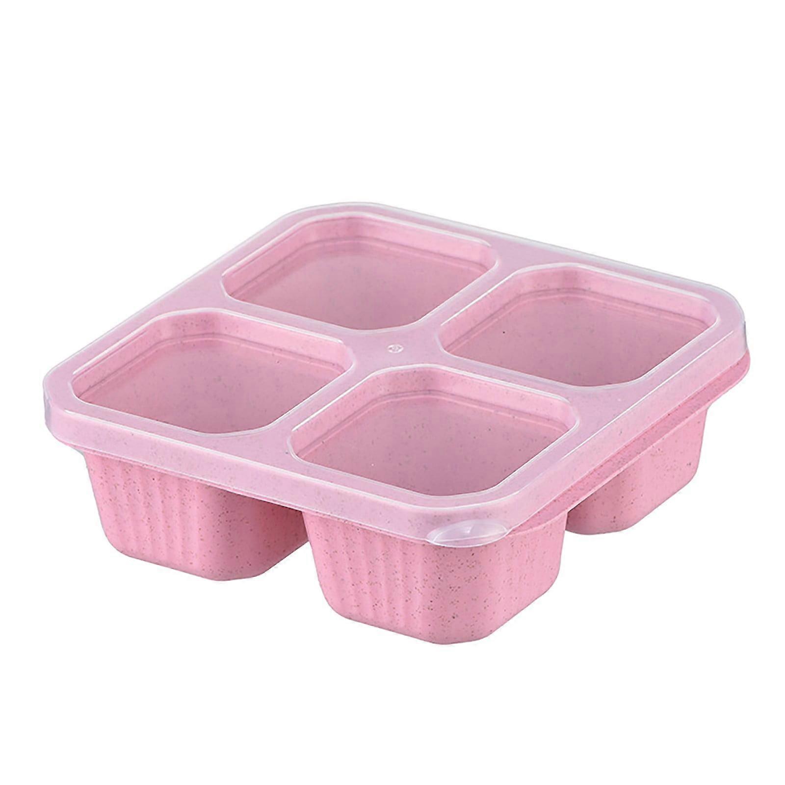 Bento Box 4-Compartment Meal Prep Container, Reusable Lunch Box for Kids & Adults, Microwaveable with Transparent Lids