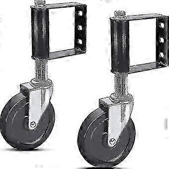 Heavy Duty Spring Loaded Gate Rollers with Universal Mount Plate, Set of 2, 100kg Capacity 100mm, Aging Resistant Rubber