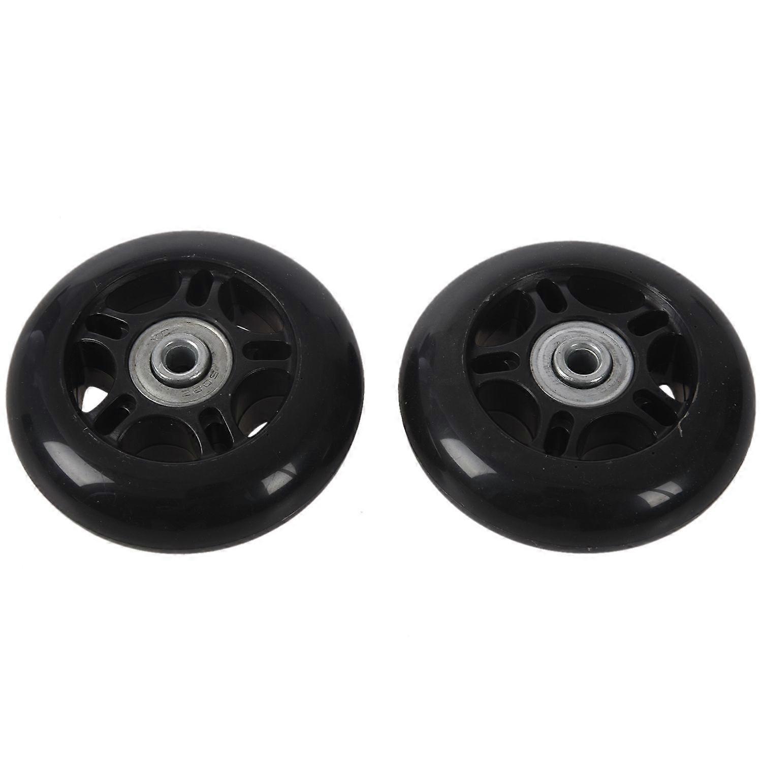 2set 64X18mm βαλίτσα αποσκευών/ενσωματωμένες υπαίθριες ρόδες αντικατάστασης πατινάζ μαύρες